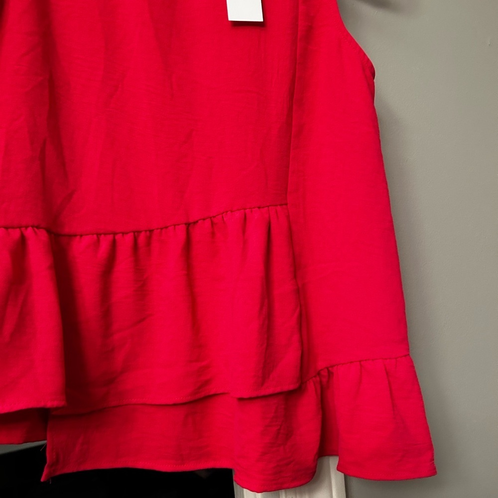 NWT Gilli Hot Pink Sleeveless Peplum Blouse, Size S - Picture 9 of 10